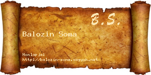 Balozin Soma névjegykártya